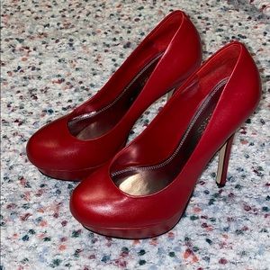Red Leather High Heel Pumps Sz 6.5